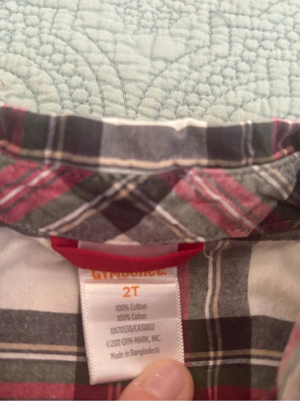 Gymboree Toddler Plaid Button-Up Shirt in Red and White